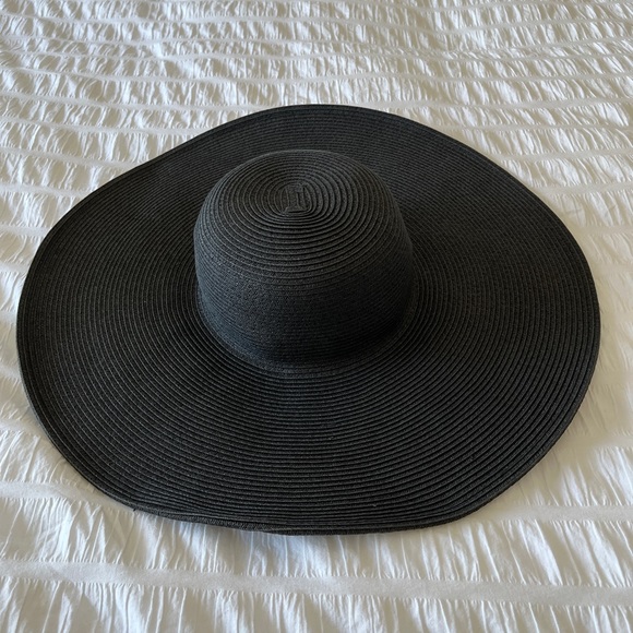❤️HOST PICK❤️ NINE WEST Glam Very Wide Brim Black Sun Hat - Picture 7 of 15